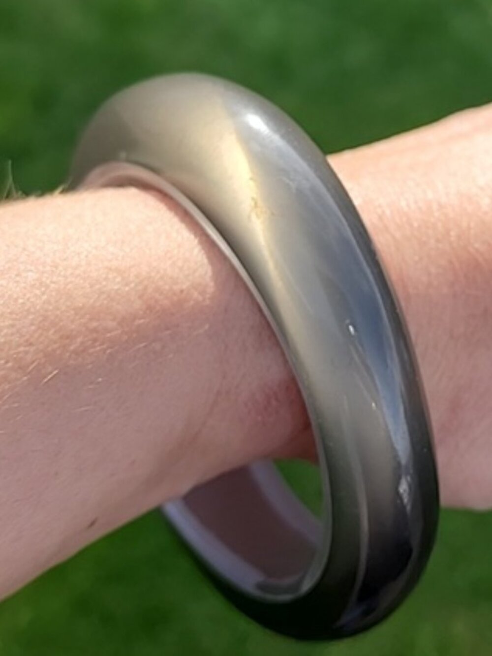 VINTAGE Smoky Lucite Bangle Bracelet Chunky Mod Retro 80s GoGo Translucent State - Picture 15 of 15